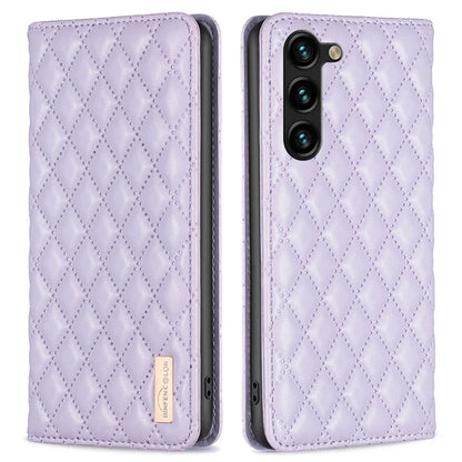 BINFEN COLOR BF16 For Samsung Galaxy S24+ Case PU Leather Rhombus Phone Cover