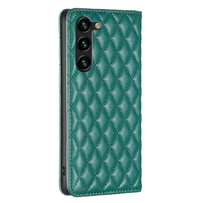 BINFEN COLOR BF16 For Samsung Galaxy S24+ Case PU Leather Rhombus Phone Cover