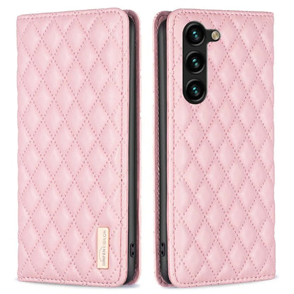 BINFEN COLOR BF16 For Samsung Galaxy S24+ Case PU Leather Rhombus Phone Cover