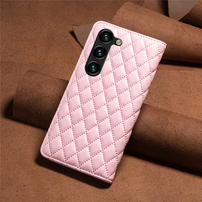 BINFEN COLOR BF16 For Samsung Galaxy S24+ Case PU Leather Rhombus Phone Cover