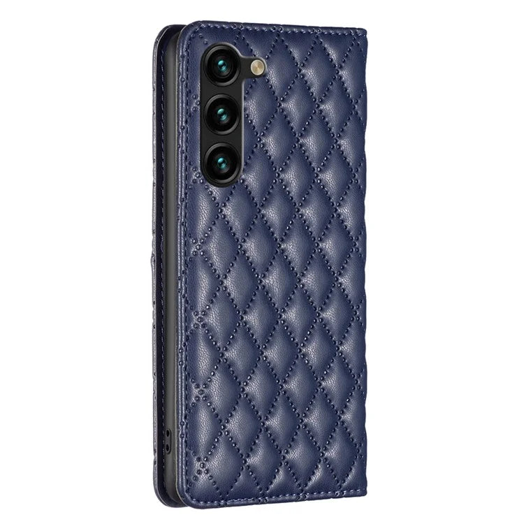 BINFEN COLOR BF16 For Samsung Galaxy S24+ Case PU Leather Rhombus Phone Cover
