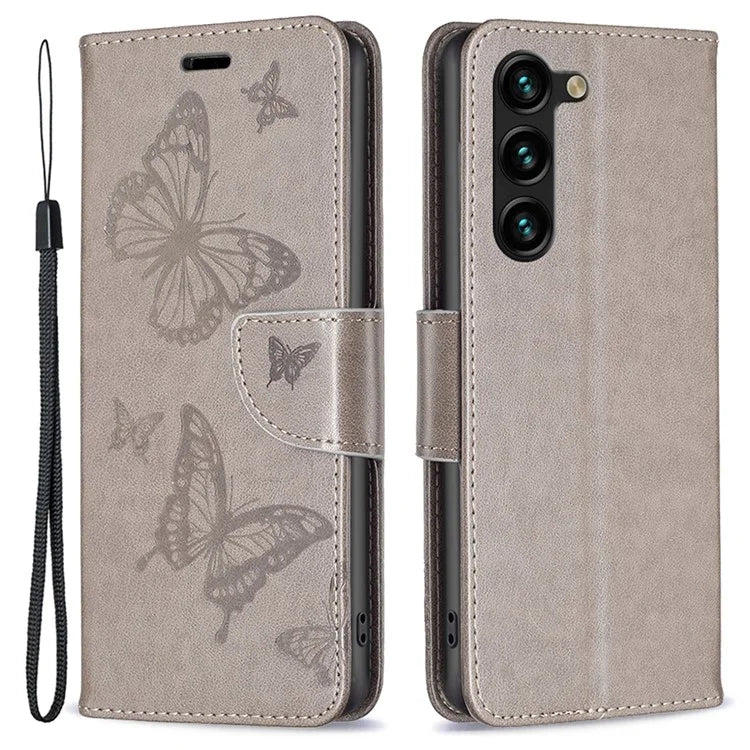 For Samsung Galaxy S24+ Case Butterfly Imprinted PU Leather Wallet Cover