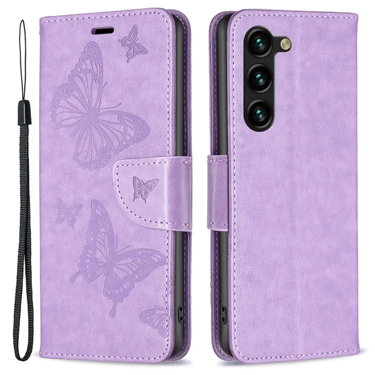 For Samsung Galaxy S24+ Case Butterfly Imprinted PU Leather Wallet Cover