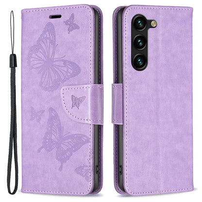 For Samsung Galaxy S24+ Case Butterfly Imprinted PU Leather Wallet Cover