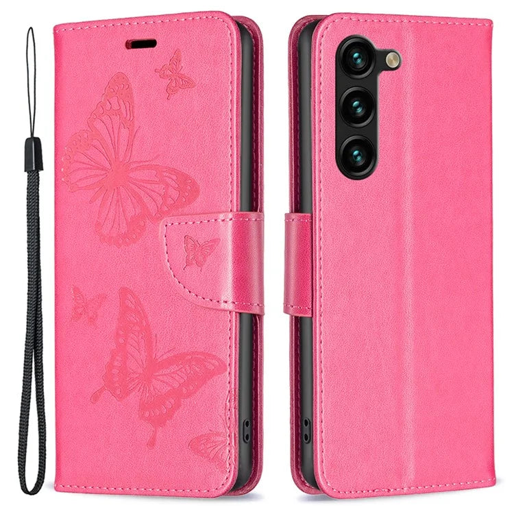 For Samsung Galaxy S24+ Case Butterfly Imprinted PU Leather Wallet Cover