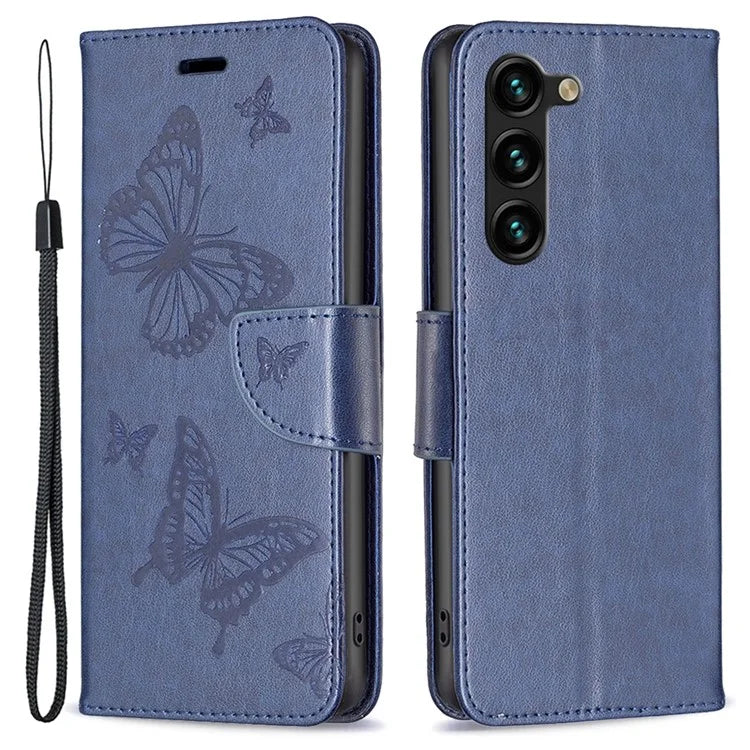 For Samsung Galaxy S24+ Case Butterfly Imprinted PU Leather Wallet Cover