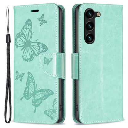 For Samsung Galaxy S24+ Case Butterfly Imprinted PU Leather Wallet Cover
