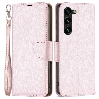 For Samsung Galaxy S24+ Case Stand PU Leather Cell Phone Cover Litchi Texture Shell