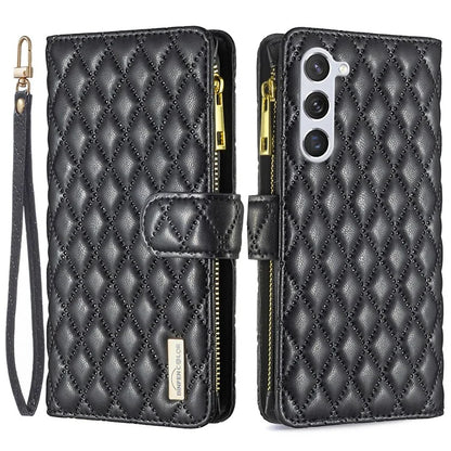 BINFEN COLOR BF Style-15 For Samsung Galaxy S24+ Leather Phone Case Zipper Pocket Wallet Phone Cover