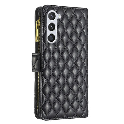 BINFEN COLOR BF Style-15 For Samsung Galaxy S24+ Leather Phone Case Zipper Pocket Wallet Phone Cover