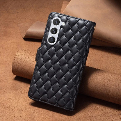BINFEN COLOR BF Style-15 For Samsung Galaxy S24+ Leather Phone Case Zipper Pocket Wallet Phone Cover