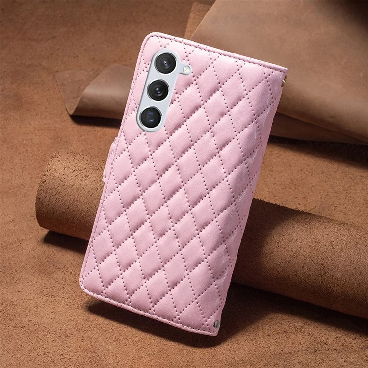 BINFEN COLOR BF Style-15 For Samsung Galaxy S24+ Leather Phone Case Zipper Pocket Wallet Phone Cover