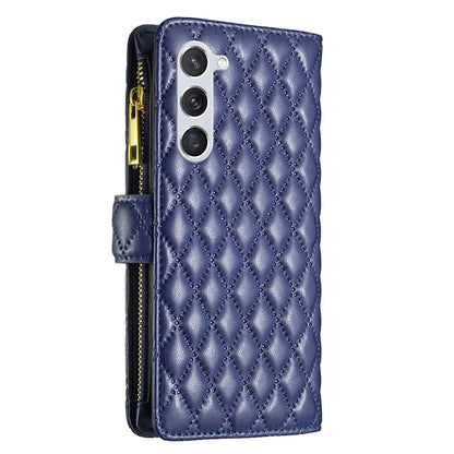 BINFEN COLOR BF Style-15 For Samsung Galaxy S24+ Leather Phone Case Zipper Pocket Wallet Phone Cover