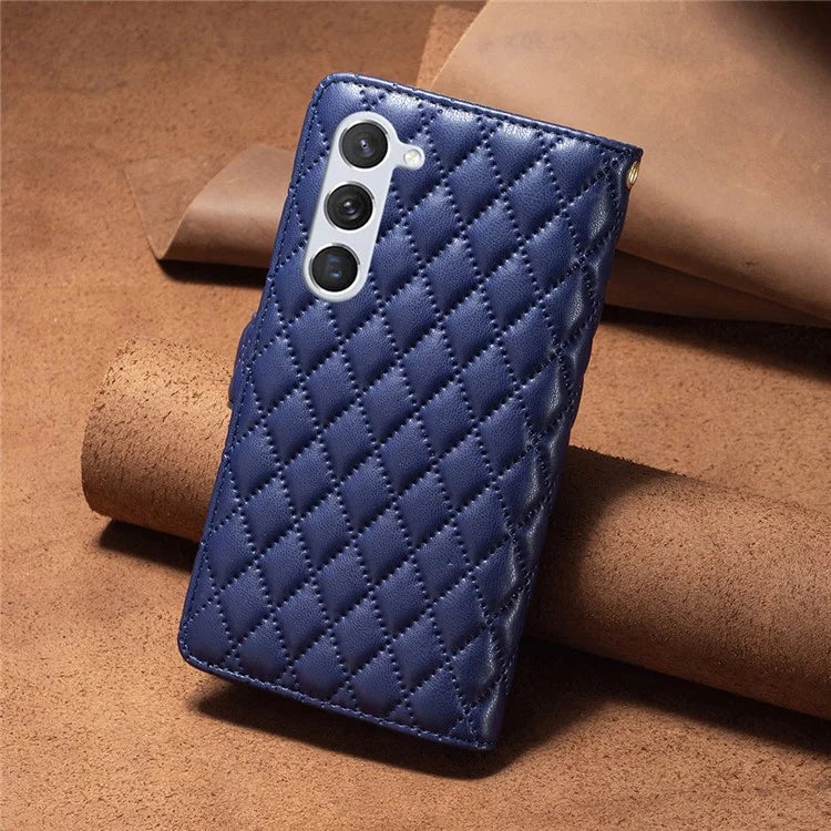 BINFEN COLOR BF Style-15 For Samsung Galaxy S24+ Leather Phone Case Zipper Pocket Wallet Phone Cover
