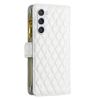 BINFEN COLOR BF Style-15 For Samsung Galaxy S24+ Leather Phone Case Zipper Pocket Wallet Phone Cover