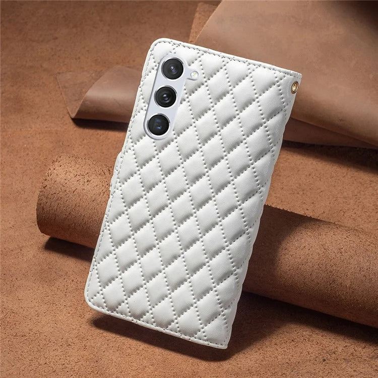 BINFEN COLOR BF Style-15 For Samsung Galaxy S24+ Leather Phone Case Zipper Pocket Wallet Phone Cover