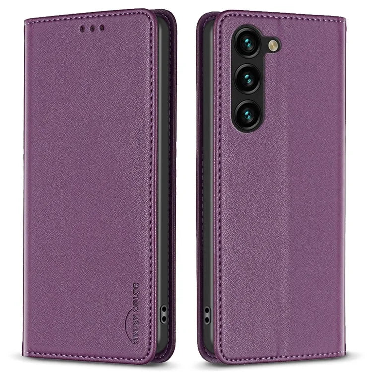 BINFEN COLOR BF18 For Samsung Galaxy S24+ Case Card Holder Magnetic Cell Phone Cover