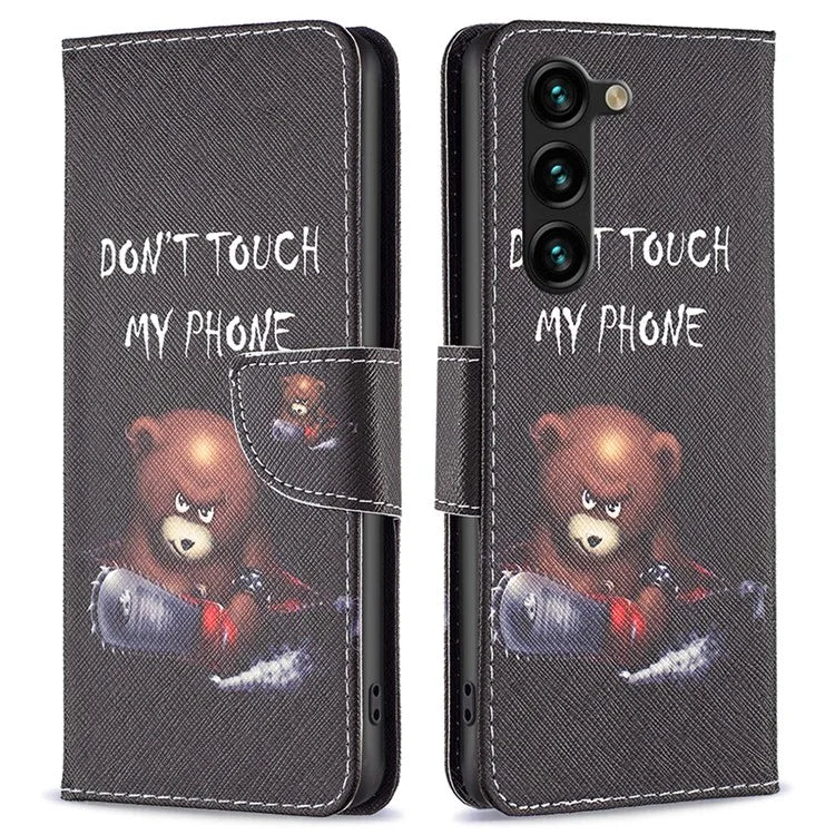 For Samsung Galaxy S24+ Case PU Leather Pattern Flip Wallet Smart Phone Cover