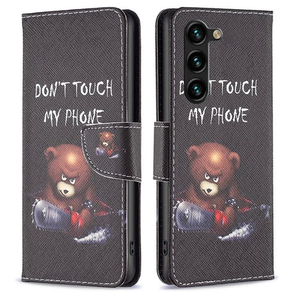For Samsung Galaxy S24+ Case PU Leather Pattern Flip Wallet Smart Phone Cover