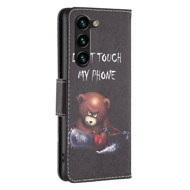 For Samsung Galaxy S24+ Case PU Leather Pattern Flip Wallet Smart Phone Cover