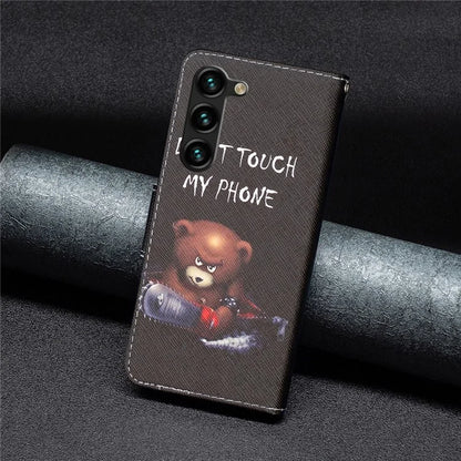 For Samsung Galaxy S24+ Case PU Leather Pattern Flip Wallet Smart Phone Cover