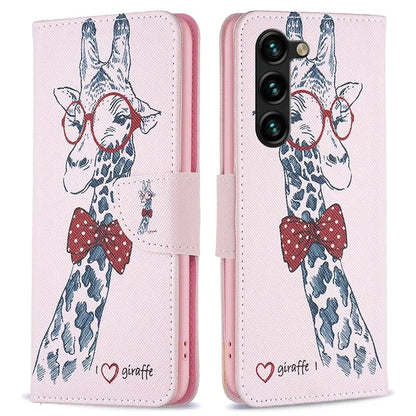 For Samsung Galaxy S24+ Case PU Leather Pattern Flip Wallet Smart Phone Cover