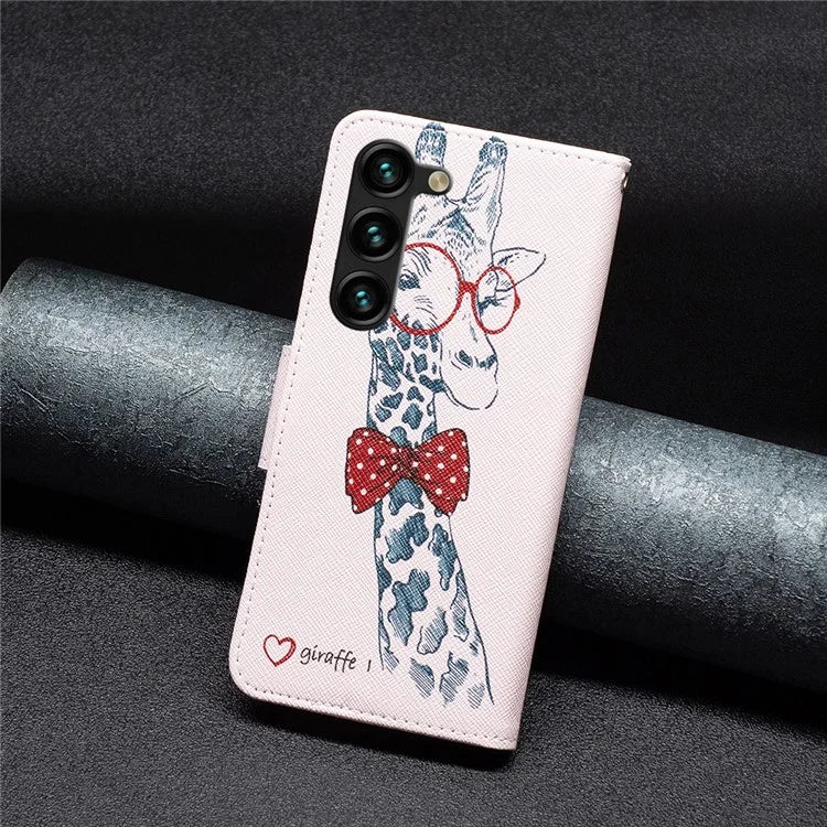 For Samsung Galaxy S24+ Case PU Leather Pattern Flip Wallet Smart Phone Cover