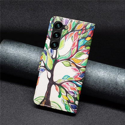 For Samsung Galaxy S24+ Case PU Leather Pattern Flip Wallet Smart Phone Cover
