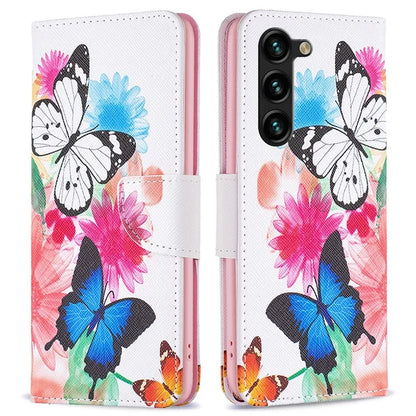 For Samsung Galaxy S24+ Case PU Leather Pattern Flip Wallet Smart Phone Cover