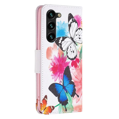 For Samsung Galaxy S24+ Case PU Leather Pattern Flip Wallet Smart Phone Cover