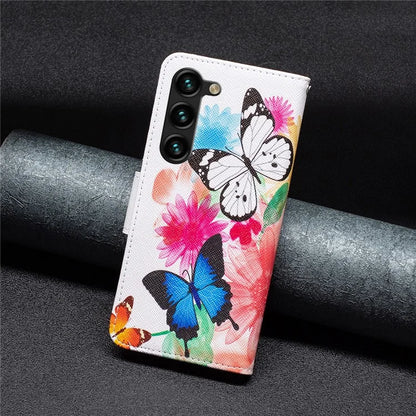 For Samsung Galaxy S24+ Case PU Leather Pattern Flip Wallet Smart Phone Cover