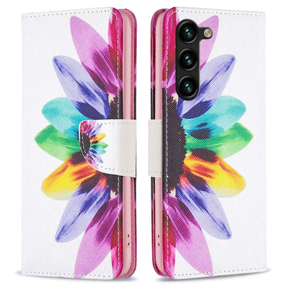 For Samsung Galaxy S24+ Case PU Leather Pattern Flip Wallet Smart Phone Cover