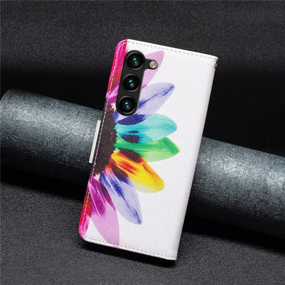 For Samsung Galaxy S24+ Case PU Leather Pattern Flip Wallet Smart Phone Cover