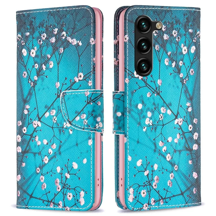 For Samsung Galaxy S24+ Case PU Leather Pattern Flip Wallet Smart Phone Cover