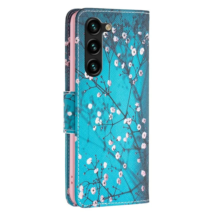 For Samsung Galaxy S24+ Case PU Leather Pattern Flip Wallet Smart Phone Cover