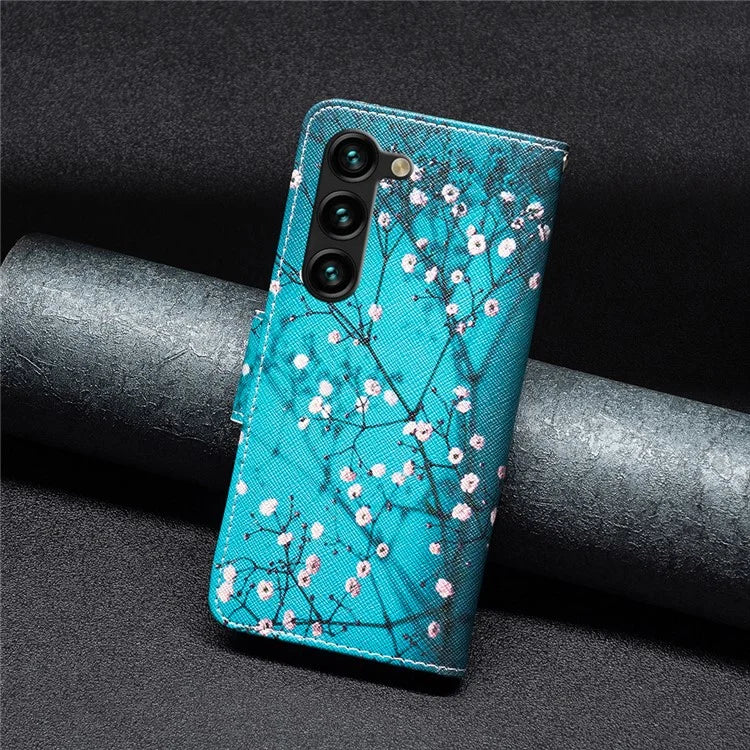 For Samsung Galaxy S24+ Case PU Leather Pattern Flip Wallet Smart Phone Cover