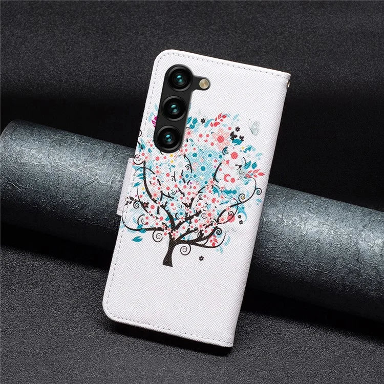 For Samsung Galaxy S24+ Case PU Leather Pattern Flip Wallet Smart Phone Cover