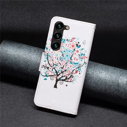For Samsung Galaxy S24+ Case PU Leather Pattern Flip Wallet Smart Phone Cover