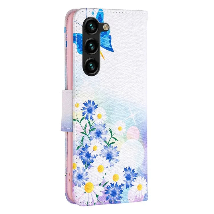 For Samsung Galaxy S24+ Case PU Leather Pattern Flip Wallet Smart Phone Cover