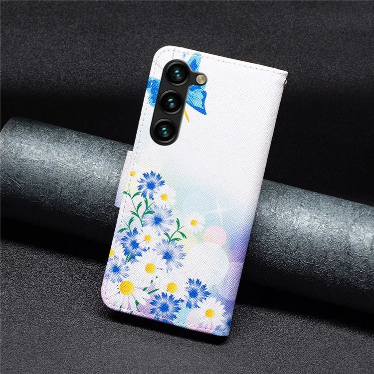 For Samsung Galaxy S24+ Case PU Leather Pattern Flip Wallet Smart Phone Cover