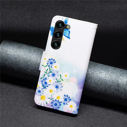 For Samsung Galaxy S24+ Case PU Leather Pattern Flip Wallet Smart Phone Cover