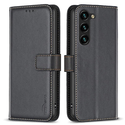 BINFEN COLOR BF17 For Samsung Galaxy S24+ Dustproof PU Leather Case Stand Phone Cover
