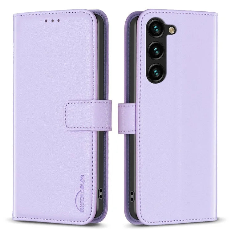 BINFEN COLOR BF17 For Samsung Galaxy S24+ Dustproof PU Leather Case Stand Phone Cover