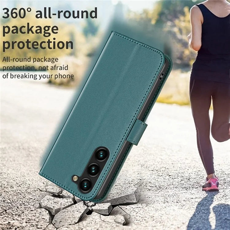 BINFEN COLOR BF17 For Samsung Galaxy S24+ Dustproof PU Leather Case Stand Phone Cover