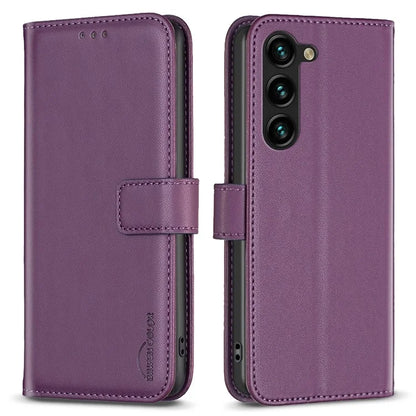 BINFEN COLOR BF17 For Samsung Galaxy S24+ Dustproof PU Leather Case Stand Phone Cover