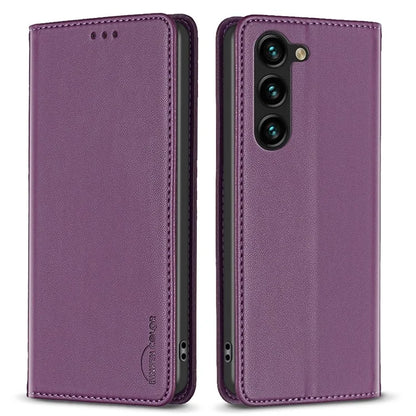 BINFEN COLOR BF18 For Samsung Galaxy S24 Case Card Holder PU Leather Cell Phone Cover