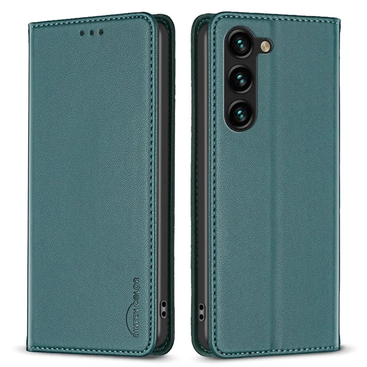 BINFEN COLOR BF18 For Samsung Galaxy S24 Case Card Holder PU Leather Cell Phone Cover