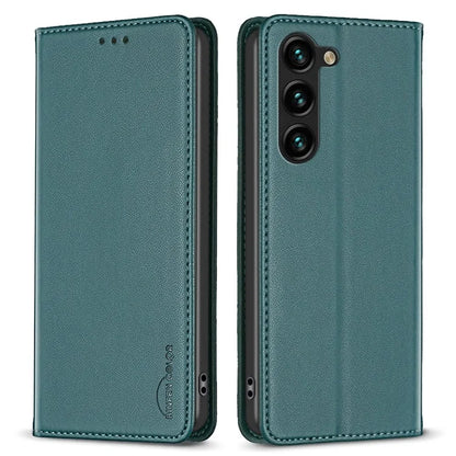 BINFEN COLOR BF18 For Samsung Galaxy S24 Case Card Holder PU Leather Cell Phone Cover
