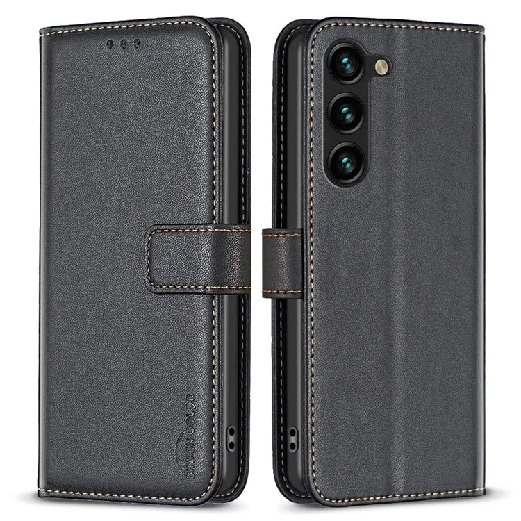 BINFEN COLOR BF17 For Samsung Galaxy S24 Case Leather Wallet Phone Cover with Stand
