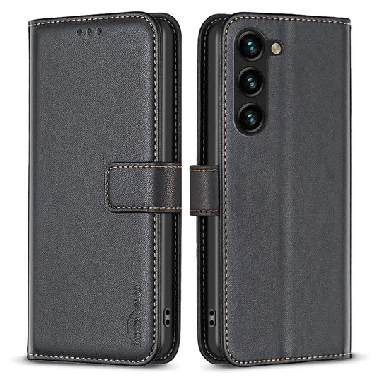 BINFEN COLOR BF17 For Samsung Galaxy S24 Case Leather Wallet Phone Cover with Stand